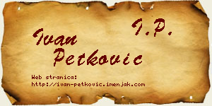 Ivan Petković vizit kartica